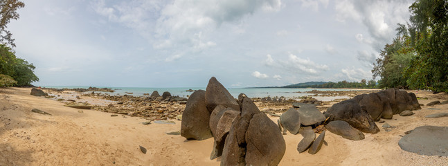 Panoramic view over Khao Lak beach in Thailand during daytime in November