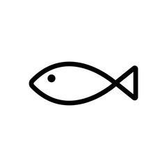 Poster - Fish icon vector. A thin line sign. Isolated contour symbol illustration