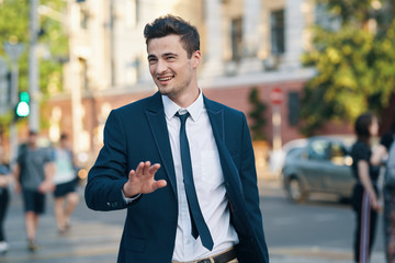 Poster - businessman in the city