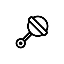 Baby Rattle Icon Vector. A Thin Line Sign. Isolated Contour Symbol Illustration