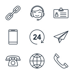 Poster - set contact us icon template color editable. contact us pack symbol vector sign isolated on white background icons vector illustration for graphic and web design.