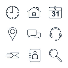 Poster - set contact us icon template color editable. contact us pack symbol vector sign isolated on white background icons vector illustration for graphic and web design.