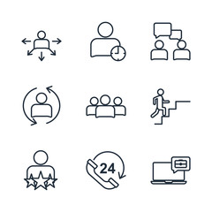 Poster - Set business people and corporate management icon template color editable. Head Hunting pack symbol vector sign isolated on white background icons vector illustration for graphic and web design.