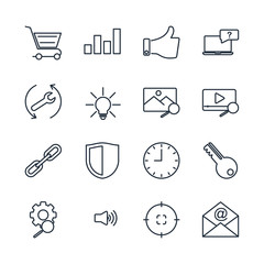 Aufkleber - set Search Engine Optimization icon template color editable. SEO Elements pack symbol vector sign isolated on white background icons vector illustration for graphic and web design.