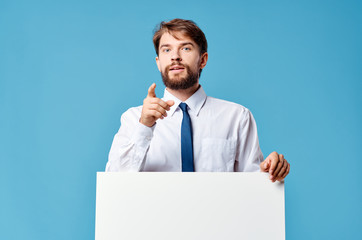 Poster - businessman holding blank sign