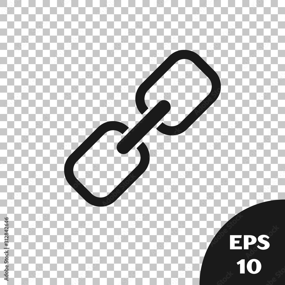 Black Chain link icon isolated on transparent background. Link single.  Hyperlink chain symbol. Vector Illustration Stock Vector | Adobe Stock