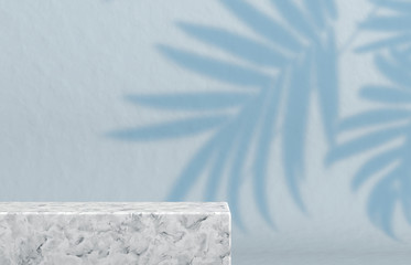 Leinwandbilder - Natural beauty poduim backdrop with empty cube box for cosmetic product display. fashion beauty background with marble stone texture.3d rendering. 