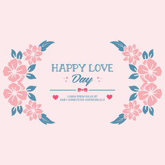  Elegant shape Pattern of leaf and floral frame, for romantic happy love day invitation card design. Vector