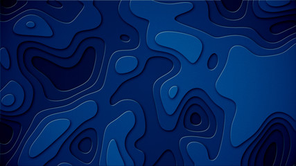 Wall Mural - Trendy modern background and texture. Blue topographic linear background for design, abstraction with place for text.