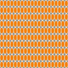 White And Orange Ovals Seamless Pattern On A Grey Background.