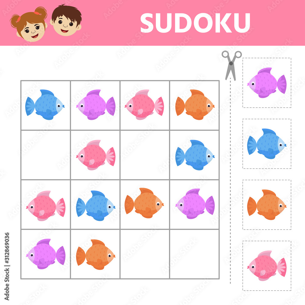 Education logic game for preschool kids. Illustration of cute color ...