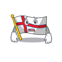 Poster - mascot of flag faroe island Scroll showing afraid look face