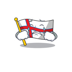 Canvas Print - Sad Crying flag faroe island Scroll cartoon character design