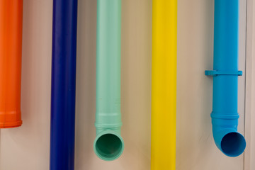 colorful pipes on the wall