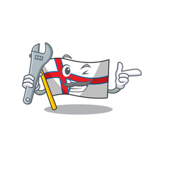 Sticker - Cool Mechanic flag faroe island Scroll cartoon character design