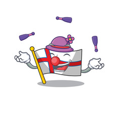 Poster - cool flag faroe island Scroll mascot cartoon style playing Juggling