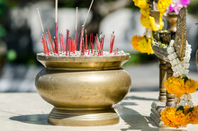 Incense Sticks In A Bowl
