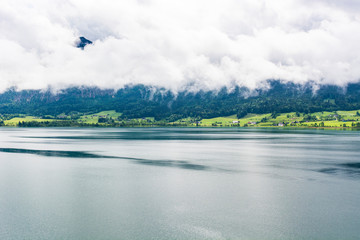 Poster -  Rain and clouds on the Wolfgangsee