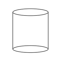 Wall Mural - cylinder geometrical figure outline icon on white background. 3d cylinder sign. flat style. outline 