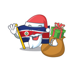 Poster - Santa flag costa rica Scroll Cartoon character design with box of gift