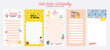 © Ruslana - Collection of weekly or daily planner, note paper, to do list, stickers templates decorated by cute kids illustrations and inspirational quote. School scheduler and organizer. Flat vector