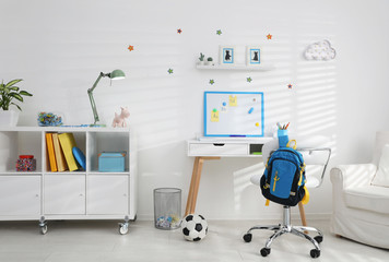 Poster - modern child room interior with stylish furniture