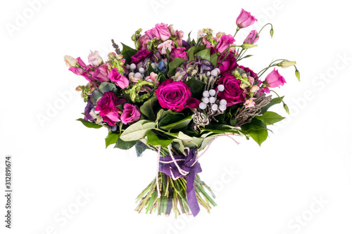 Cuadros en Lienzo bouquet of flowers isolated on white background
