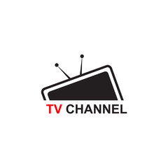 Canvas Print - TV channel program icon logo design vector template