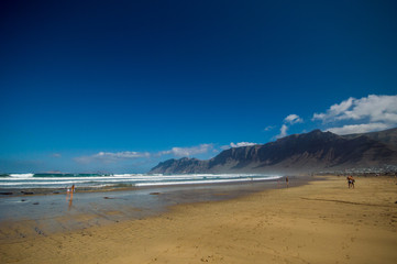 Sand beach in the Canary Islands in december