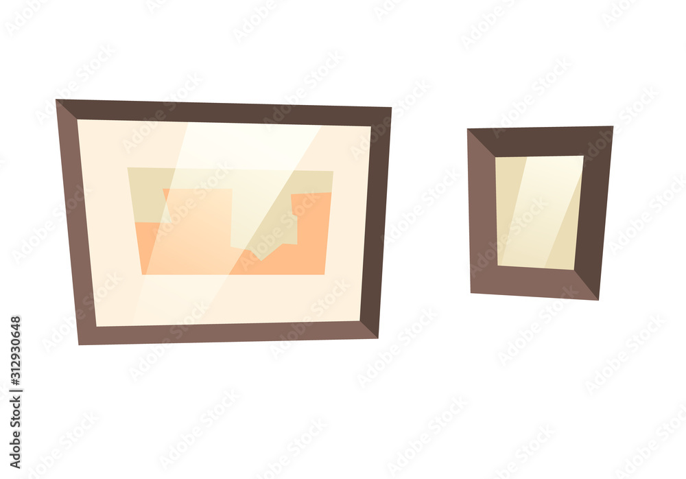 Picture frame set cartoon vector illustrations. Collection elements for ...