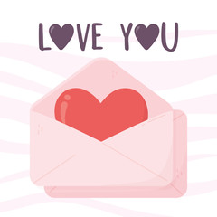 happy valentines day envelope message heart love card