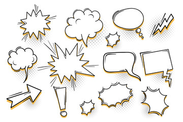 Wall Mural - speech bubble for comic text isolated background
