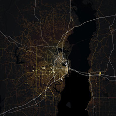 Map Mobile city. Alabama