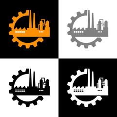 Wall Mural - Industrial icon set, vector illustration