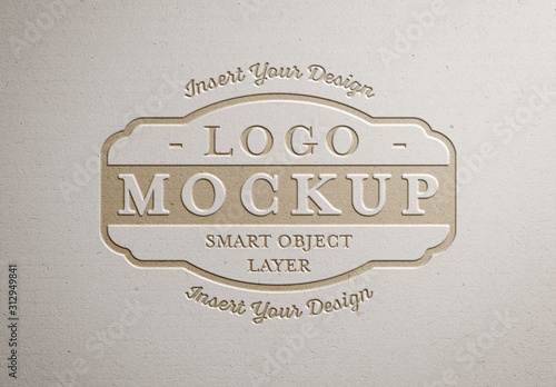 Download Debossed Paper Pressed Logo Mockup Buy This Stock Template And Explore Similar Templates At Adobe Stock Adobe Stock PSD Mockup Templates