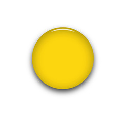 Wall Mural - Yellow blank button isolated on white background. 3d illustration