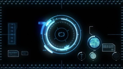 Digital Hud. Blue. Futuristic computer interface perfect to compose using modes. Loopable from frame 164 to frame 287. More colors in my portfolio.