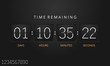 Flip countdown timer template. Vector.