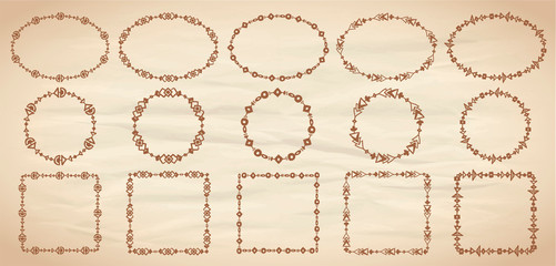 Wall Mural - boho style geometric frames set