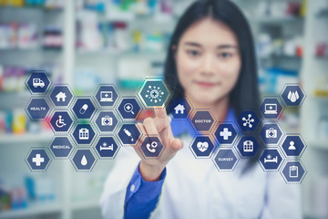 Health care medicine automation brain gear web development ideas iot concept