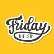 Friday the 13th. Vector typography