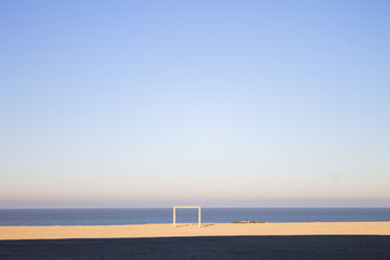 Canvas Print - beach and blue sky, knokke, belgium