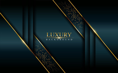 Wall Mural - luxurious dark background combine with golden lines and textured overlap layer design