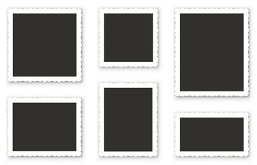 Wall Mural - vintage photo template. old photo frame. vector illustration