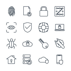 Aufkleber - Set Security icon template color editable. Security pack symbol vector sign isolated on white background illustration for graphic and web design.