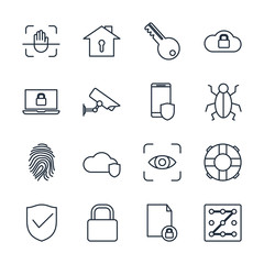 Aufkleber - Set Security icon template color editable. Security pack symbol vector sign isolated on white background illustration for graphic and web design.