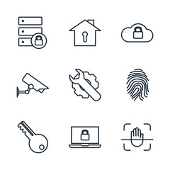 Aufkleber - Set Security icon template color editable. Security pack symbol vector sign isolated on white background illustration for graphic and web design.
