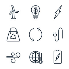 Fototapete - Set Ecology icon template color editable. Ecology pack symbol vector sign isolated on white background illustration for graphic and web design.