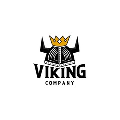 Canvas Print - Viking warrior logo design vector illustration