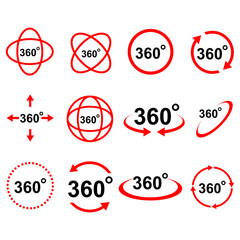 Wall Mural - 360 degree icon vector design symbol